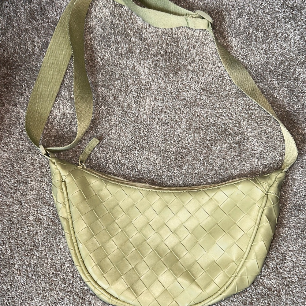 Maurices Green Crossbody Bag with Woven Design